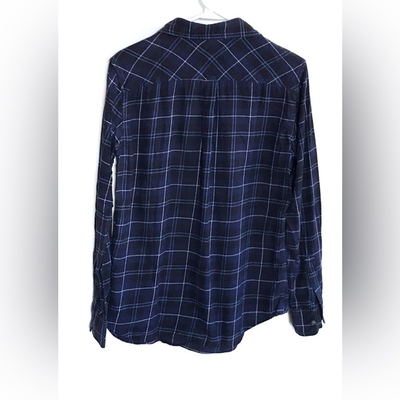 Uniqlo Blue Plaid Cotton Shirt Med - Picture 4 of 5